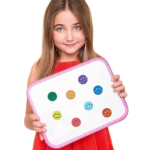 4 Rollen 2000 Stück Smiley Aufkleber - Emoji Smiley Sticker, 8 Farben Runde 2,5cm, Lehrer Belohnungssticker für Belohnungsaufkleber, Geschenkdekorationen, Partydekorationen
