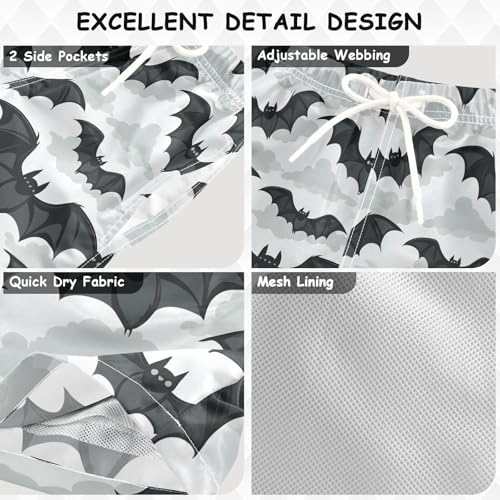 senya Bat Clound Grey Boys Swim Trunks Toddler Shorts Swimwear Boardshorts3
