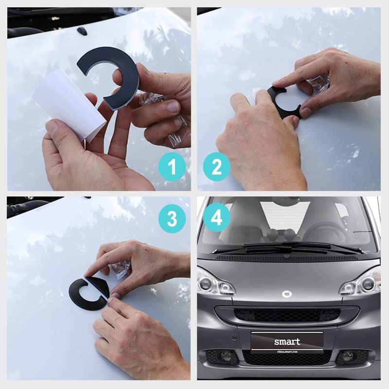 2 Protections De Porte Voiture Smart 451/453 Fortwo Forfour – Anti-Collision Époxy Noir Style Sport
