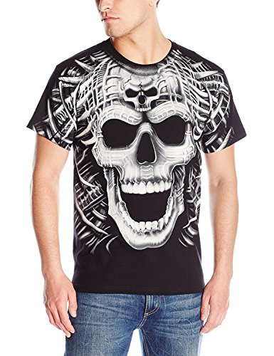 T-shirt Psycho Skull avec imprimé crâne oversize Liquid Blue