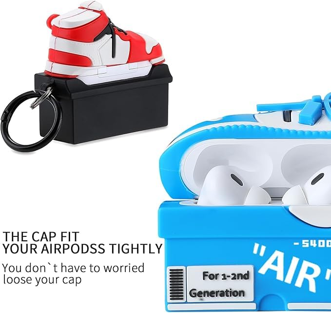 Image of [2Pack] for Apple Airpods Pro 2 Case Cover,Cute Cartoon Shoe Box Soft Silicone Protective Cases for AirPods Pro 2nd Generation Case with Keychain for Women Men