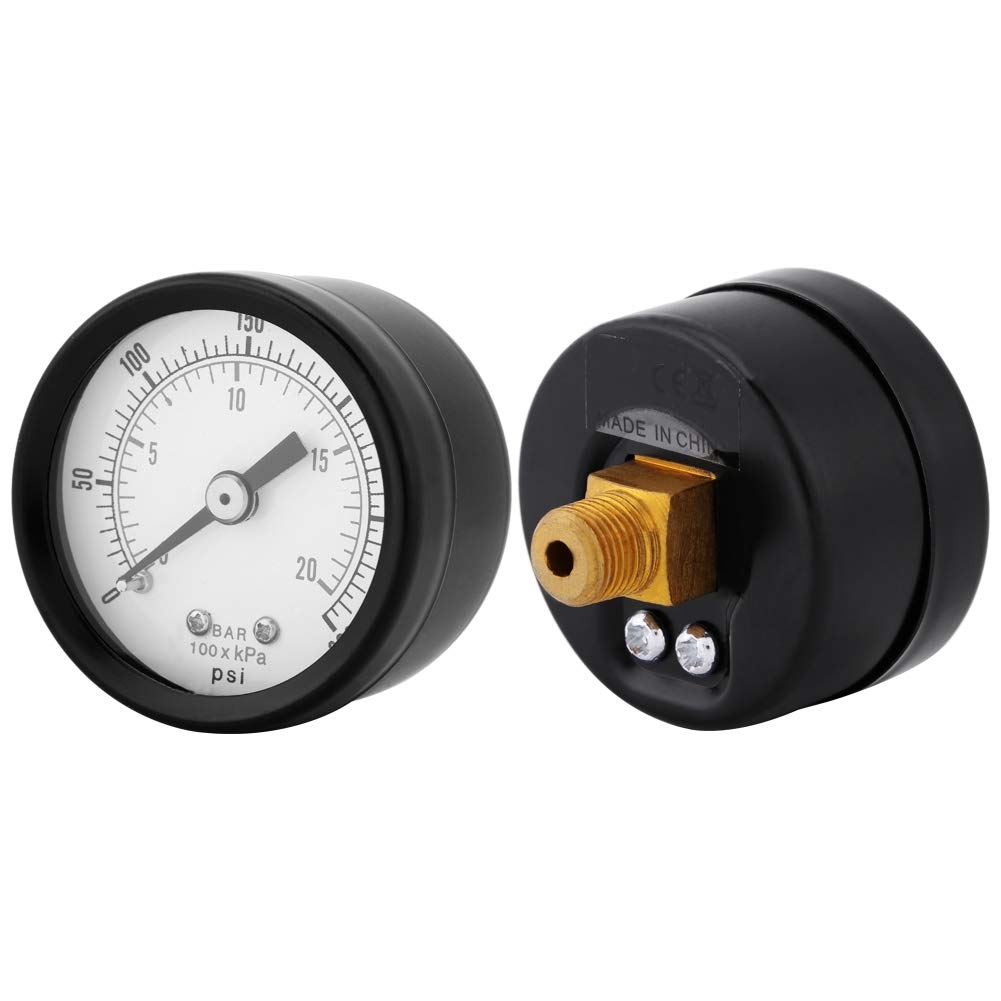 Manometer 0-160 PSI / 0-11 Bar – Mit 1/8" BSPT-Anschluss – Für Luft, Wasser, Öl – Metallenes Mini-Druckmessgerät