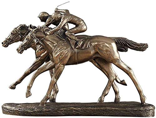 qiuqiu Escultura Decorativa - Estatua Decorativa De Caballo, Escultura De Carreras De Caballos Decoración De Oficina Gabinete Oficina Decoraciones para El Hogar Bronce