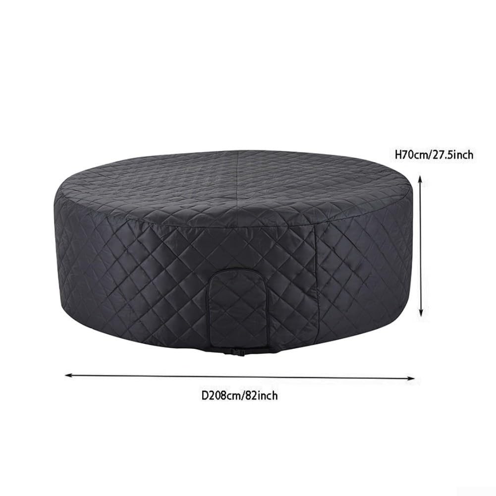 Housse de protection gonflable résistante aux intempéries avec isolation hivernale, protection ronde pour baignoire pour rétention de la chaleur, bouclier extérieur résistant au vent, 208 x 70 cm