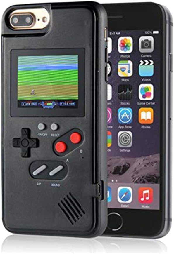 Color Display Video Game Cover Case for iPhone 8 Plus for Men Child Kids Boys, Girls VOLMON Shockproof Case Cover 3D for iPhone 7 Plus, Retro Gameboy Case for iPhone 6P/6SP/7P/8P, 5.5 Inch