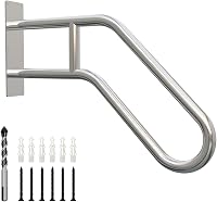 YEOOE U-alakú rozsdamentes acél kapaszkodó 60 cm - Lépcső korlát 1-3 lépcsőfokhoz, kertbe, teraszra, garázsba, kül- és beltérre (3,2 cm átmé 1