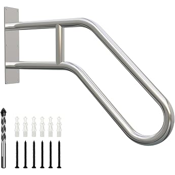 60cm U-f rmiger Handlauf Edelstahl Handlauf Treppe f r 1 bis 3 Stufen Edelstahl Treppengel nder f r Garten Garage Veranda Innen und Au en 32 cm Rohr