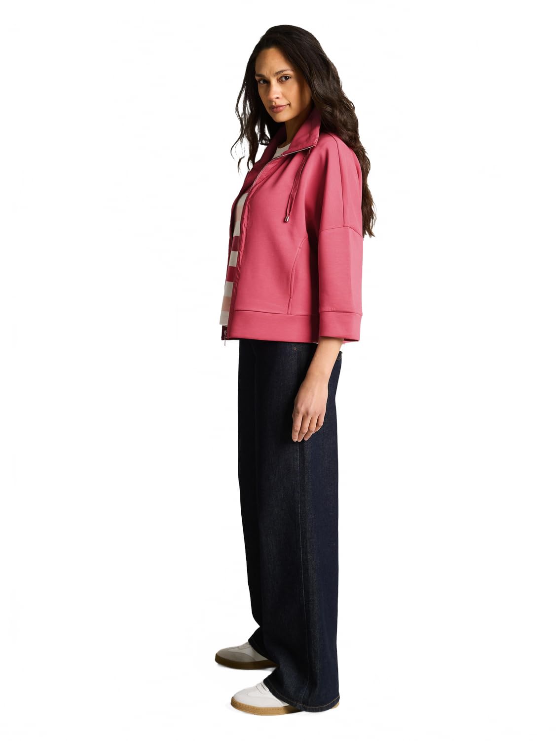 Tom Tailor Damen 1047715 Boxy Fit Scuba Sweatjacke, 11183 - Cozy Pink, XL EU – Ansicht 2