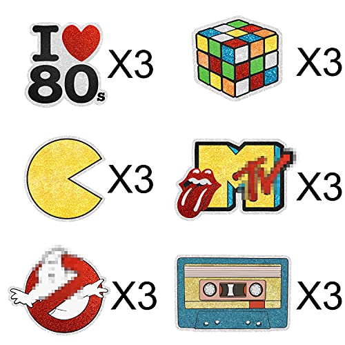 18 Pcs Back To The 80S Picks Cupcake Toppers - Retro Throwback Theme Man Woman Happy Birthday Party Event Glitter Decoration Supplies #TOP1