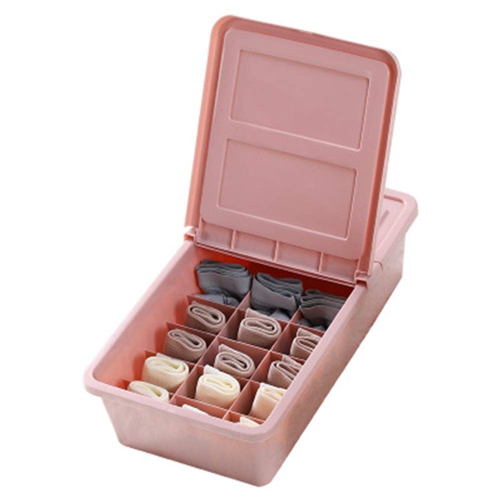 Juego de cajas de almacenamiento para ropa interior, organizador de compartimentos para ropa interior, brasieres, calcetines, cajas de plástico para acabado de cajones para una organización ordenada