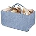 Bolsa de Fieltro, Diealles Chimenea Madera Cesta con Mango para Transportar Madera, Juguetes, Periódicos, Compras, 50 x 25 x 25 cm (Gris)