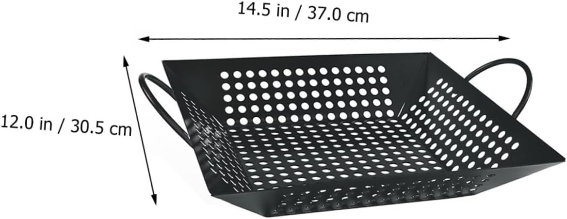 Square Grill Tray Lightweight Bbq Tool Non-stick Grill Pan for Chicken Wings Sausage Steak