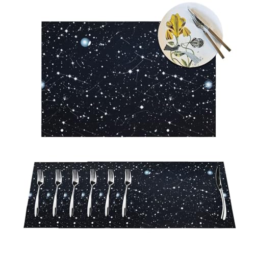 Lot de 6 sets de table antidérapants résistants chaleur lavables