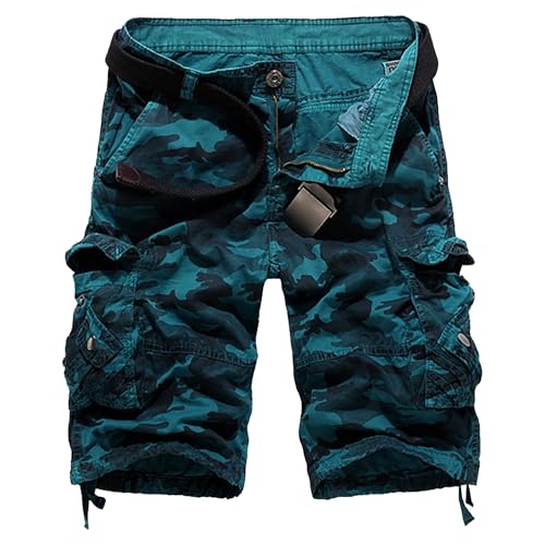 Short cargo décontracté homme résistant bleu camouflage