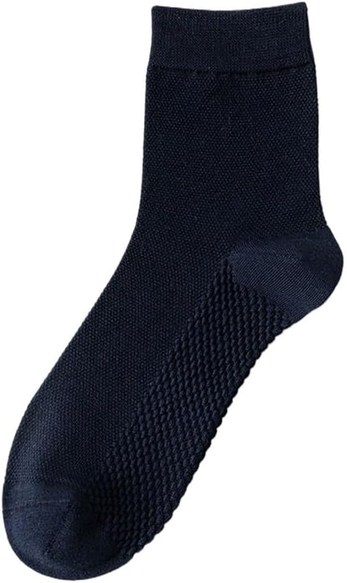 Medium Length Socks for Men's Sweat Wicking Thin Boneless Cotton Socks for Business Men's Socks(Blue)