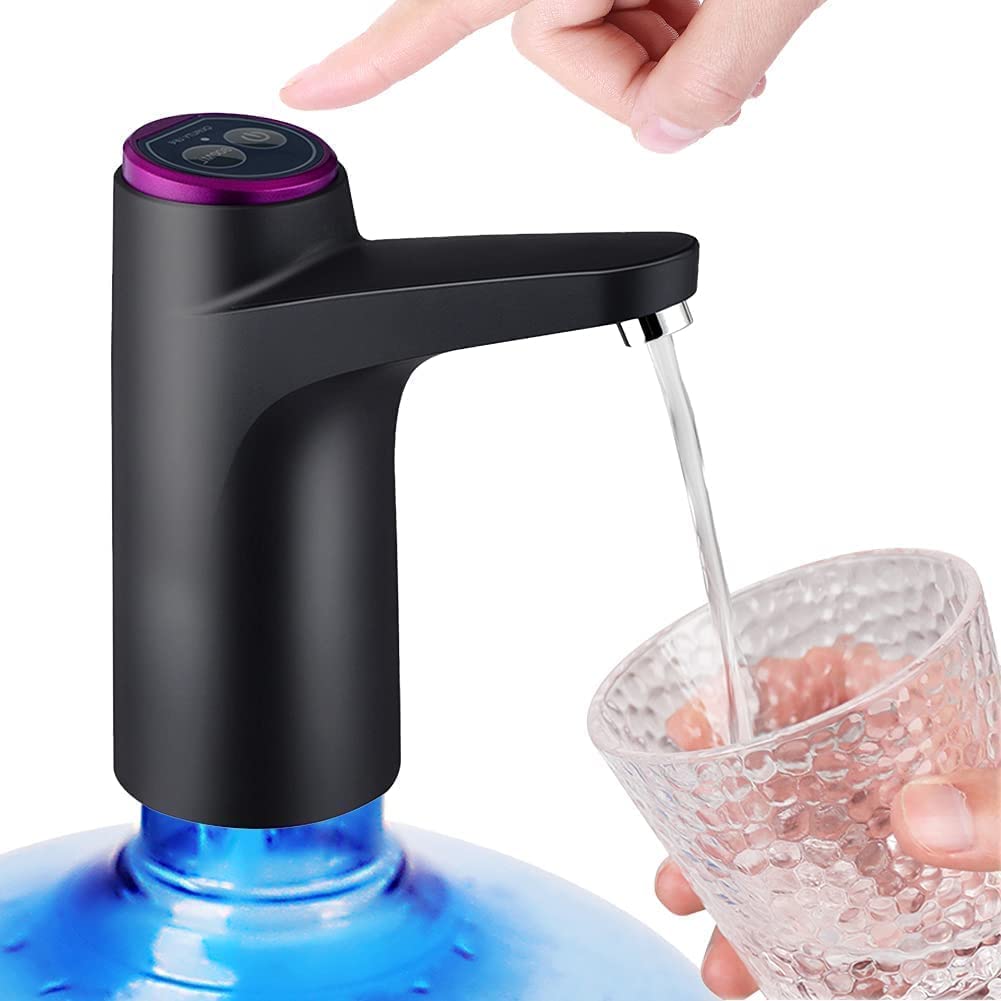 M&I-5 Gallon Water Bottle Pump, Electric Water dispenser Pump [USB Rechargeable] Wireless Electric Water Dispenser Pump, SMART Touch Electric Water Pump For Home, Office, Kitchen, Camping- Black.