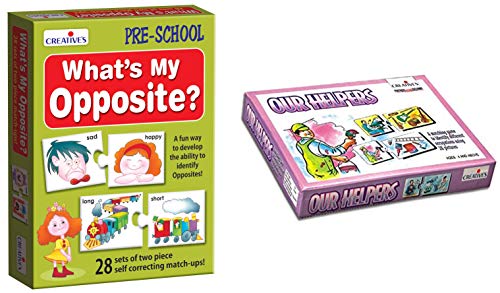 Image of Creative's What's My Opposite Fun Game to Match and Learn Opposite Words & Wildlife Educational Games & Puzzle 48 Piece Multicolor, Pre-School Learning Puzzles Ages 4+