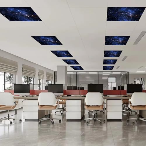 Image of 8 Pcs Fluorescent Light Covers with 80 Magnets Decorative for Classroom Ceiling Light 4 x 2 Feet Magnetic Light Covers Filter Easy Install for Office Hospitals & Home Drop Ceiling Supplies