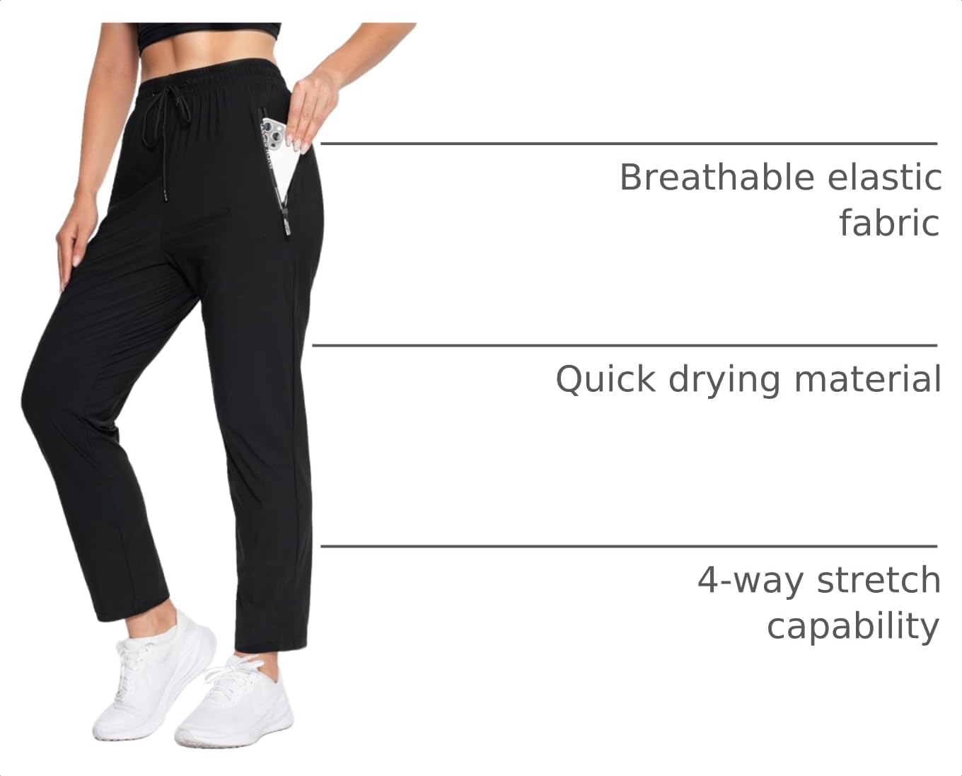 Beeswan 2026 Upgrade Stretch Active Pants for Women, Women's Hiking Cargo Travel Pants Women image 4