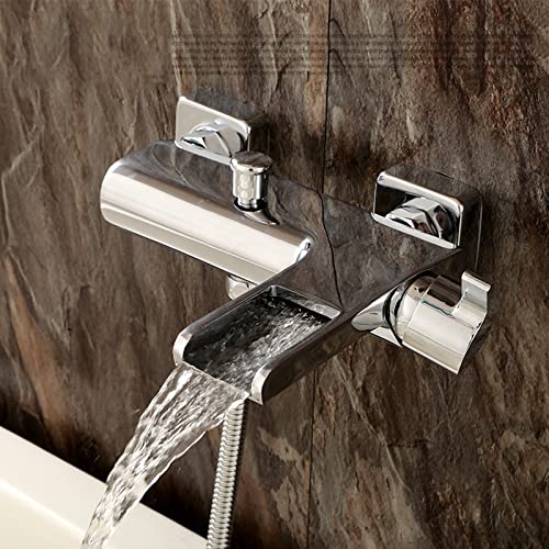 Mitigeur baignoire cascade chrome haut de gamme en laiton robuste - 4
