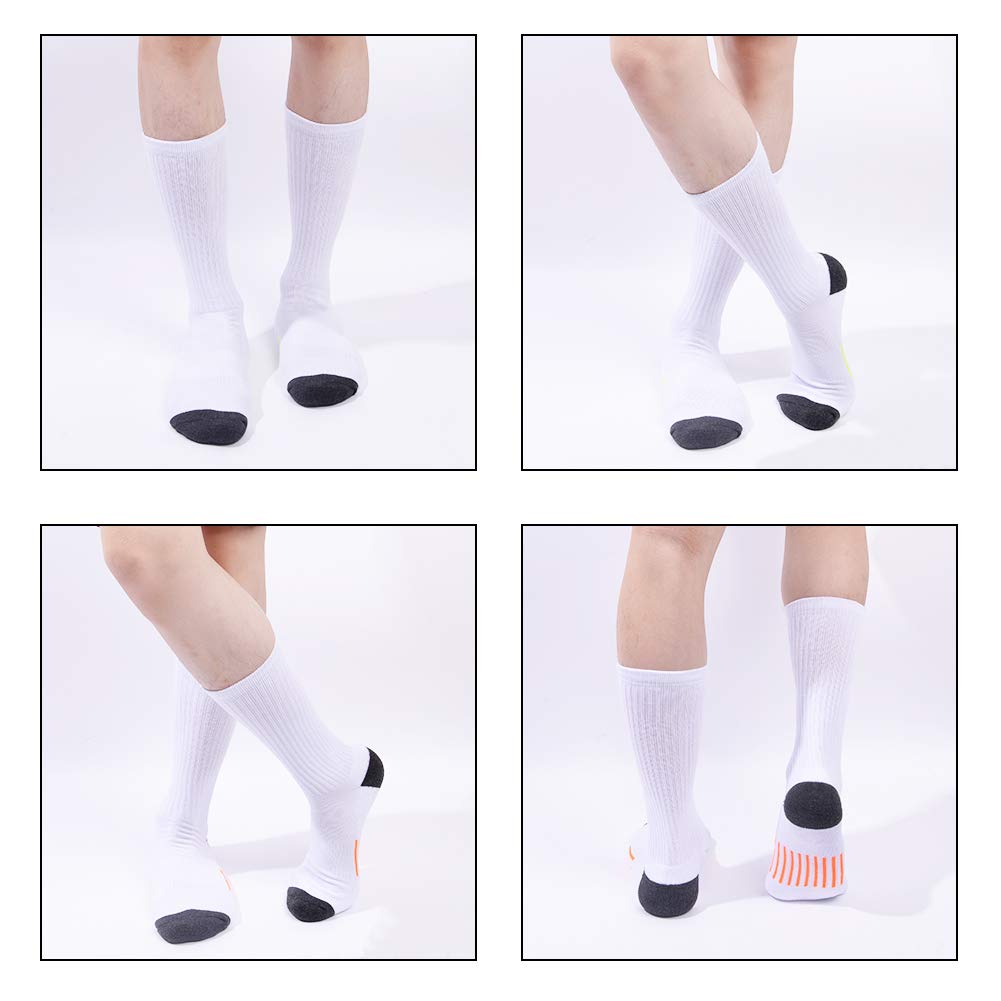 Socks Uwear - Calze da uomo con cuscino, stile casual, sport, allenamento, confezione da 6 - Bianco -