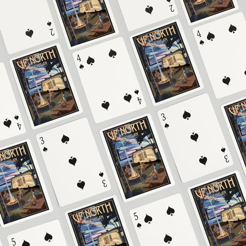 Baraja de cartas de póker Lantern Press con diseño retro miniatura 4