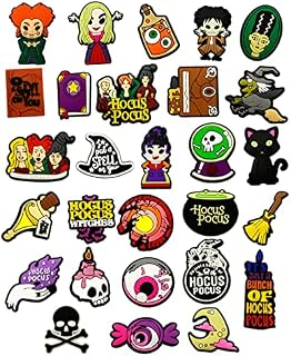 TIOMTO 28pcs Shoe Charms for Hocus Pocus, Halloween Charms Fits for Clogs, Witch Accessories for Boys Girls Birthday Gifts Christmas Party Favors