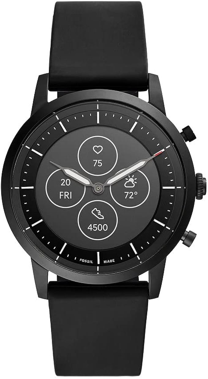 herren hybrid smartwatch hr latitude edelstahl schwarz