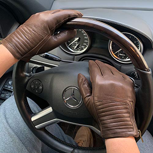 最安値 高級 手袋 メンズ レザー グローブ 革手袋 防寒 紳士 高級 スマホ対応 秋 冬 ドライブグローブ バイク 通勤 暖かい 黒 ブラウン 2576 の価格比較