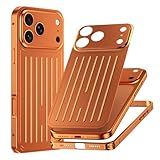 Maustron Phone case for iPhone 17 Pro Max, Slim Fit Premium Aluminum Alloy Cover, Lightweight Metal Frame with Easy Install & Anti-Scratch Protection-Orange