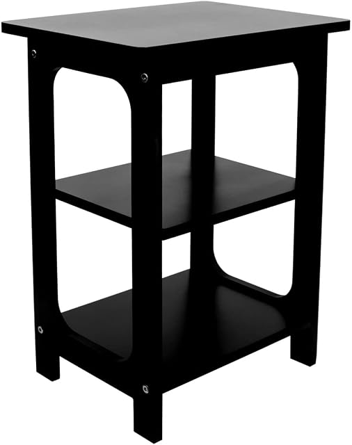 Aurotrice Bedside End Tables Console Sofa Table for Living Room Bedroom 21 x 16 x 12 Black