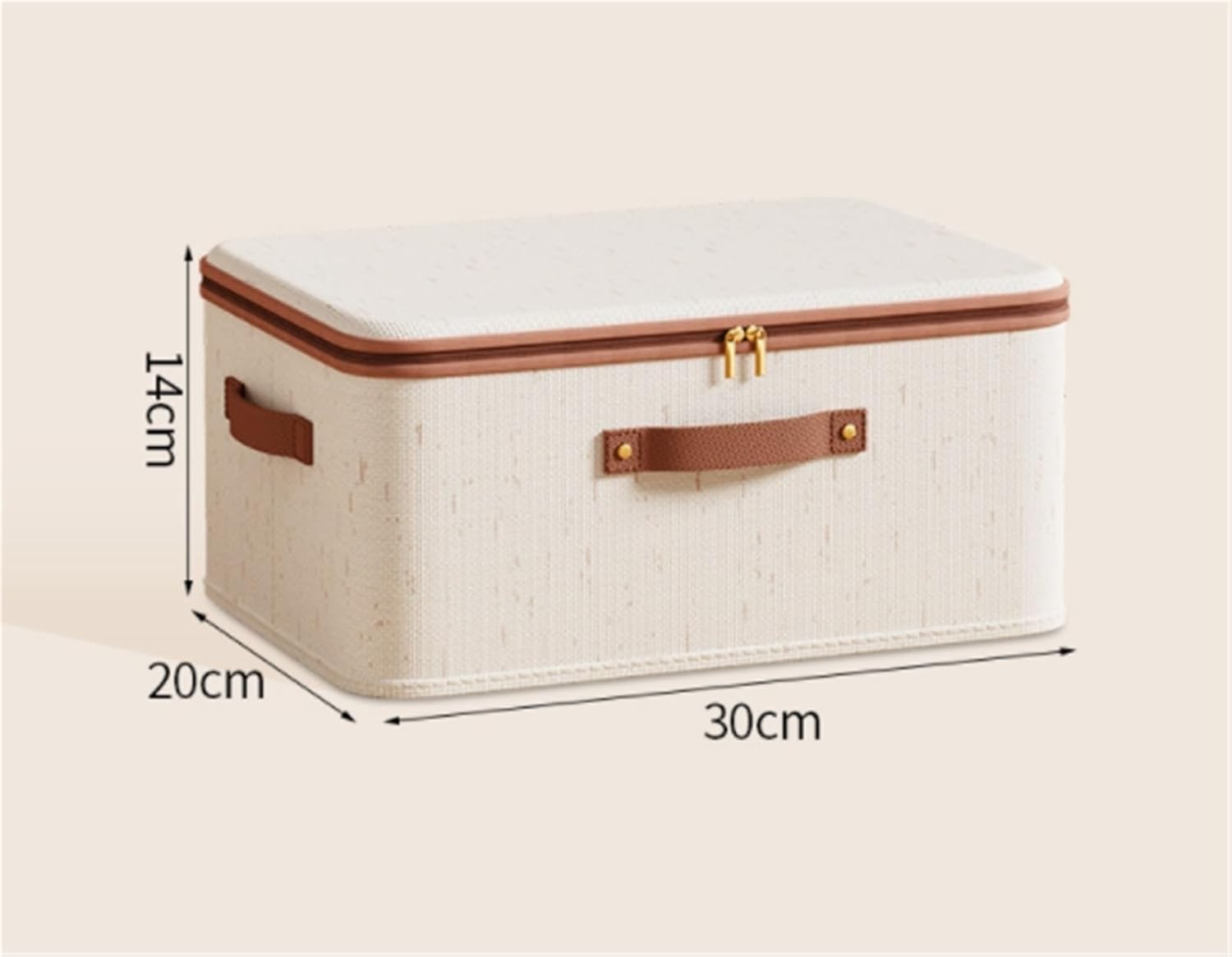 Storage Bins Foldable Storage Box with Double Zipper Cover for Storing Clothes, Quilts Storage Container(30 * 20 * 14cm)
