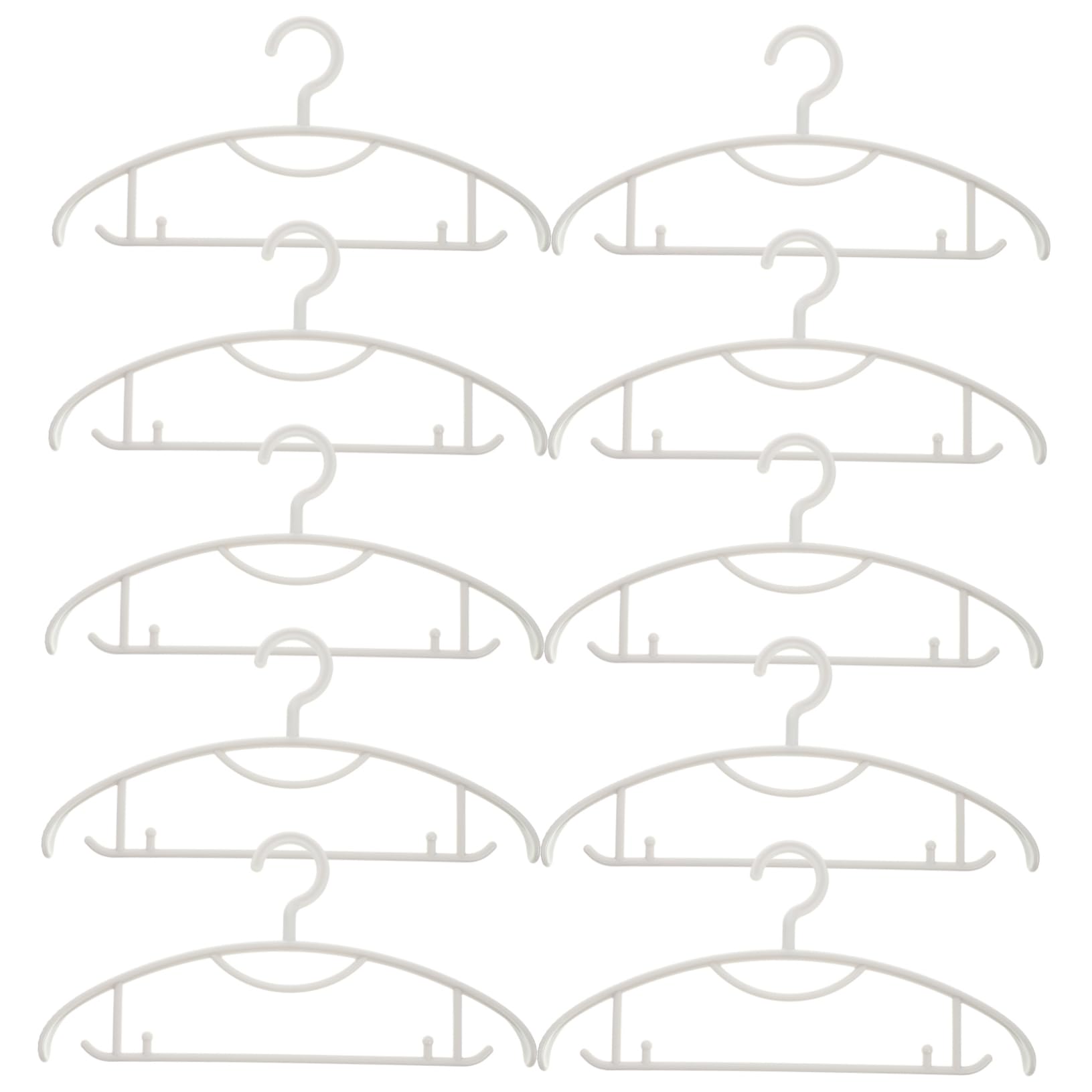 Set 10 Appendini in Plastica Antiscivolo per Abiti Spalle Larghe, Design Salvaspazio e Tatto Confortevole, per Maglioni e Vestiti