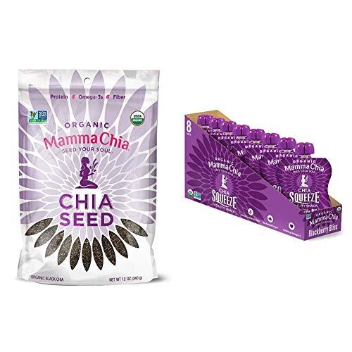 Mamma Chia Organic Chia Seeds + Blackberry Bliss Squeeze Snacks