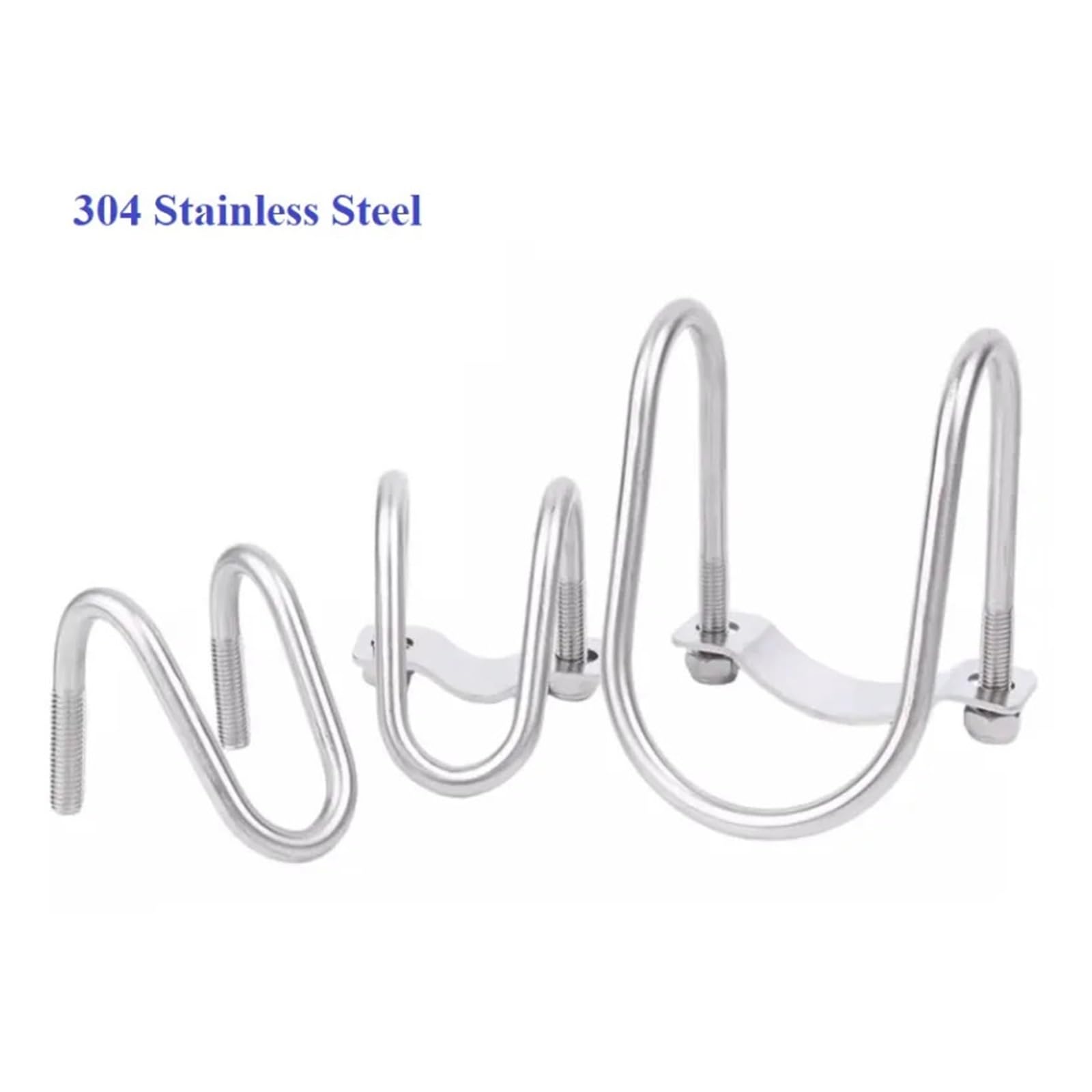 Bullone Cerchio a forma di morsetto for tubo trasversale con doppio bullone a forma di U in acciaio inossidabile 304 M8(M8-42x42mm)