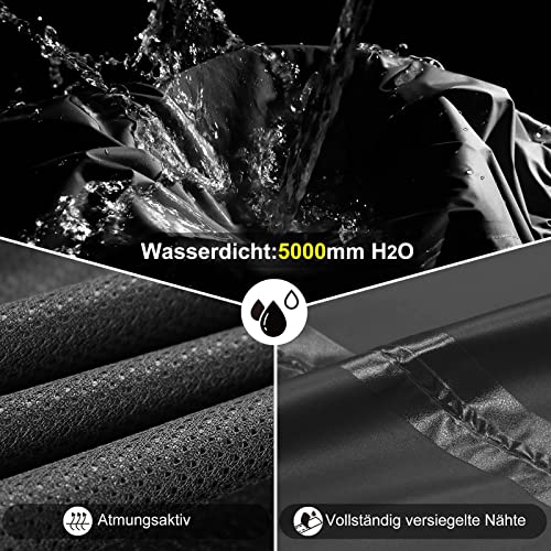 Outdoor Ventures Damen Regenhose Wasserdicht Atmungsaktiv Gefüttert Überziehhose - Winddicht Packbar Hose Leichte Softshellhose zum Wandern Fahrrad Schwarz 40