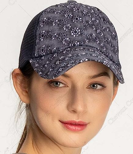 Image of C.C Ponycap Messy High Bun Ponytail Adjustable Mesh Trucker Baseball Cap Hat