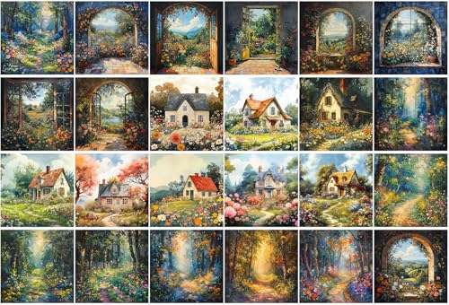 Papier pour scrapbooking FLONZ Cottage Garden 15x15 cm