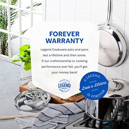 Legend 5 Ply 5 Pc Small Starter Set Stainless Steel Pots & Pans For Home Cook | Quality Cookware 5Ply Clad All Surface Cooking Induction Oven Safe | Non-Teflon Non Toxic Pfoa, Ptfe & Pfos Free #TOP6