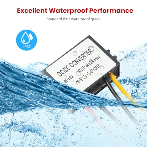 MZHOU DC 12V auf 24V 3A Spannungswandler, DC Wandler 10V-22V zu 24V Step-up Konverter Boost Stromadapter Spannungsregler