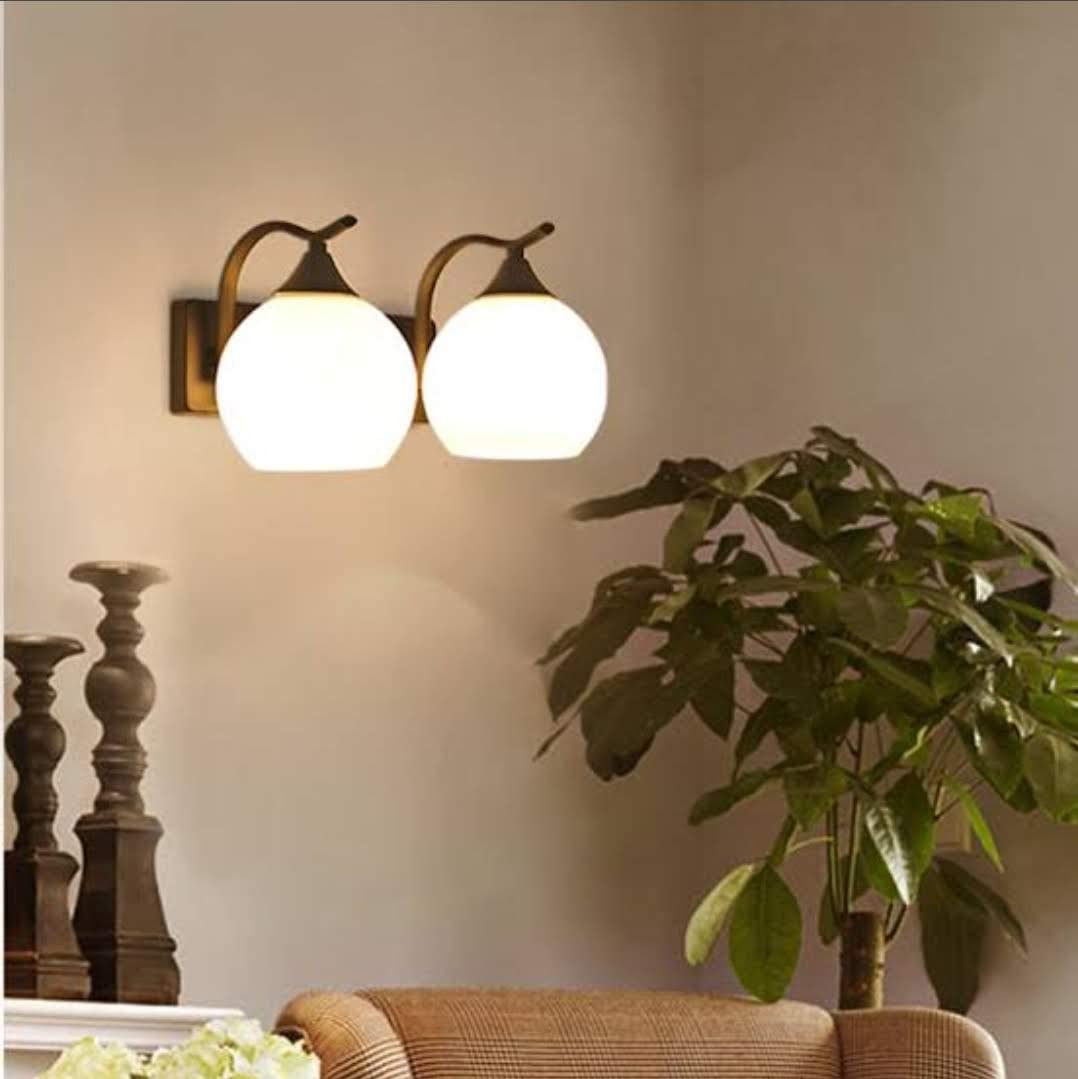 Avior Frosted Glass Wall Light for Bedroom, Living Room, Home Decoration Etc (Dual Shade, Black)-image-33
