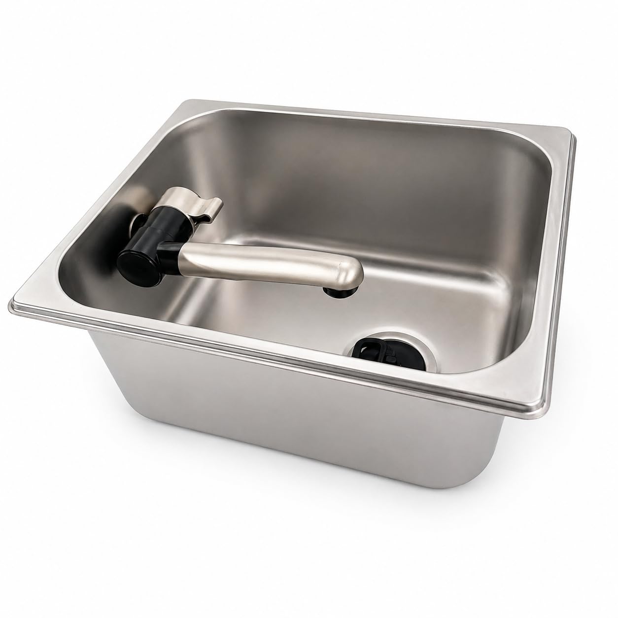Fregadero Camper con Grifo 12V y Desagüe 32x26 – Ideal para Kit Camper Furgoneta, Lavabo Caravana y Cocina Camper, Ideal para Muebles Camper