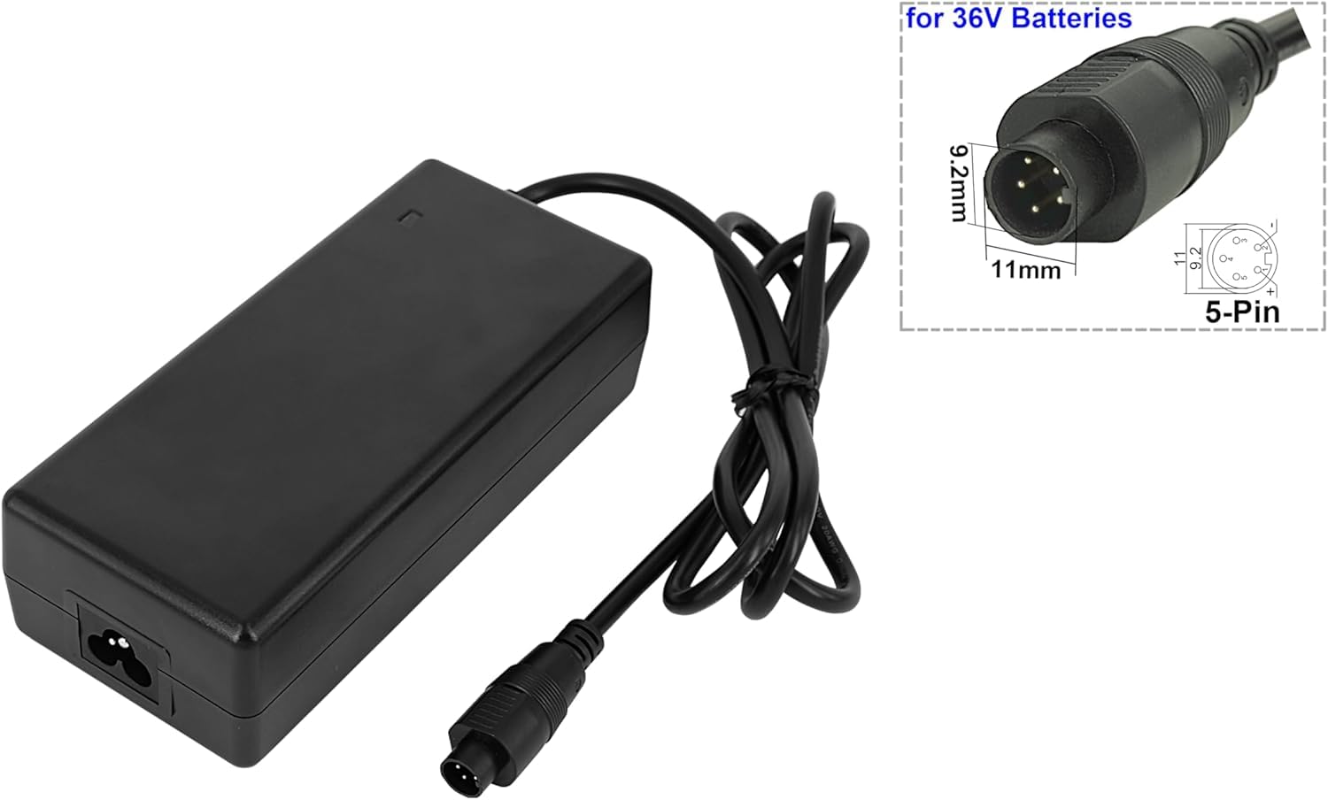PowerSmart® 42 V, 2 A, ładowanie akumulatora elektrycznego, ładowarka odpowiednia do rowerów elektrycznych, Pedelec, rowerów elektrycznych z przyłączem SVD 5 pin do wyjścia 36 V