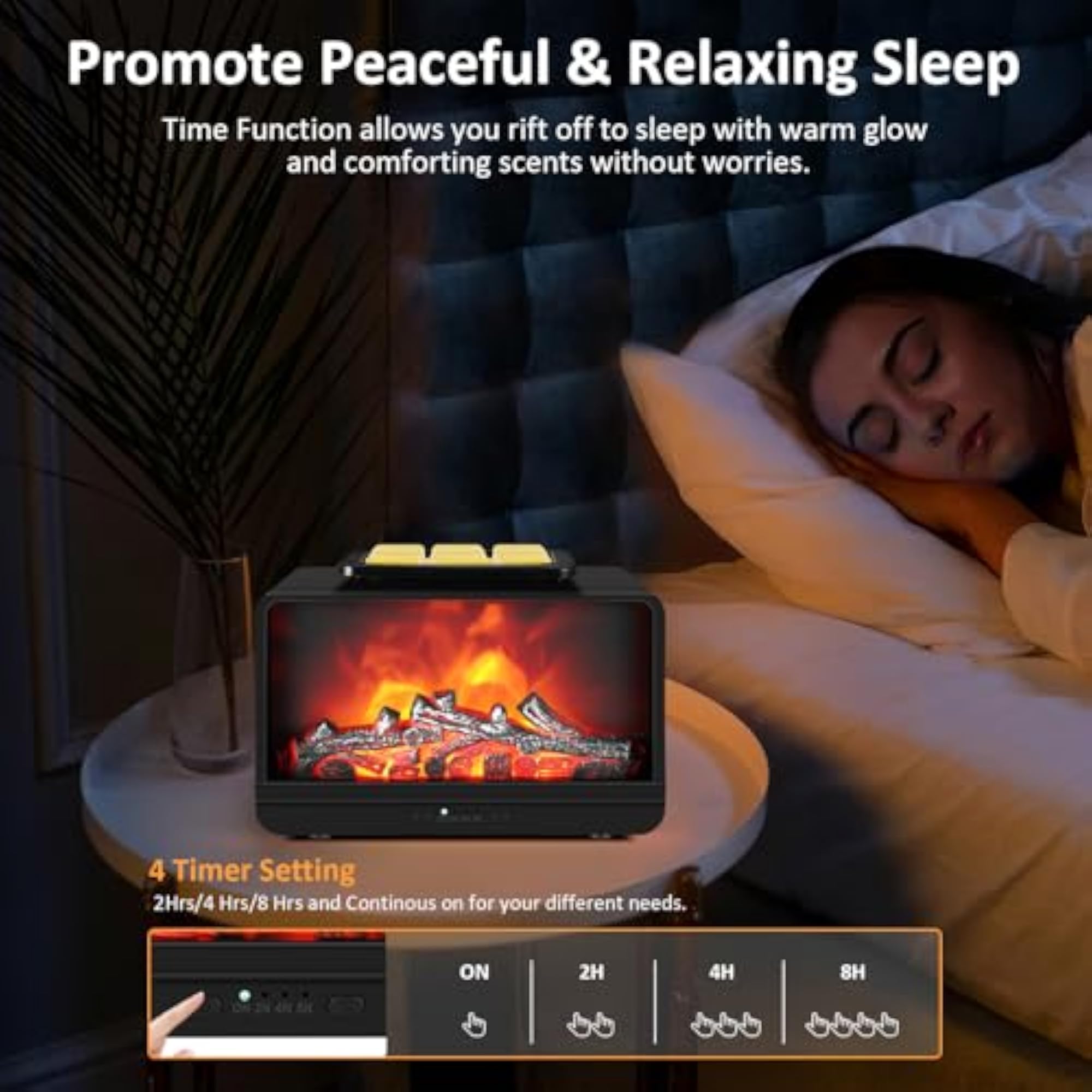 Fireplace Wax Warmer with Timer, Halloween Wax Burner Decor