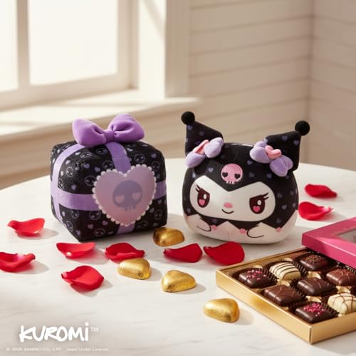Image of TeeTurtle Reversible Sanrio Kuromi Plushie 4-Inch Present Two-Sided Flip Plush Toy with Embroidered Details - Cute Mini Collectible Plush for Kids, Teens, and Adults