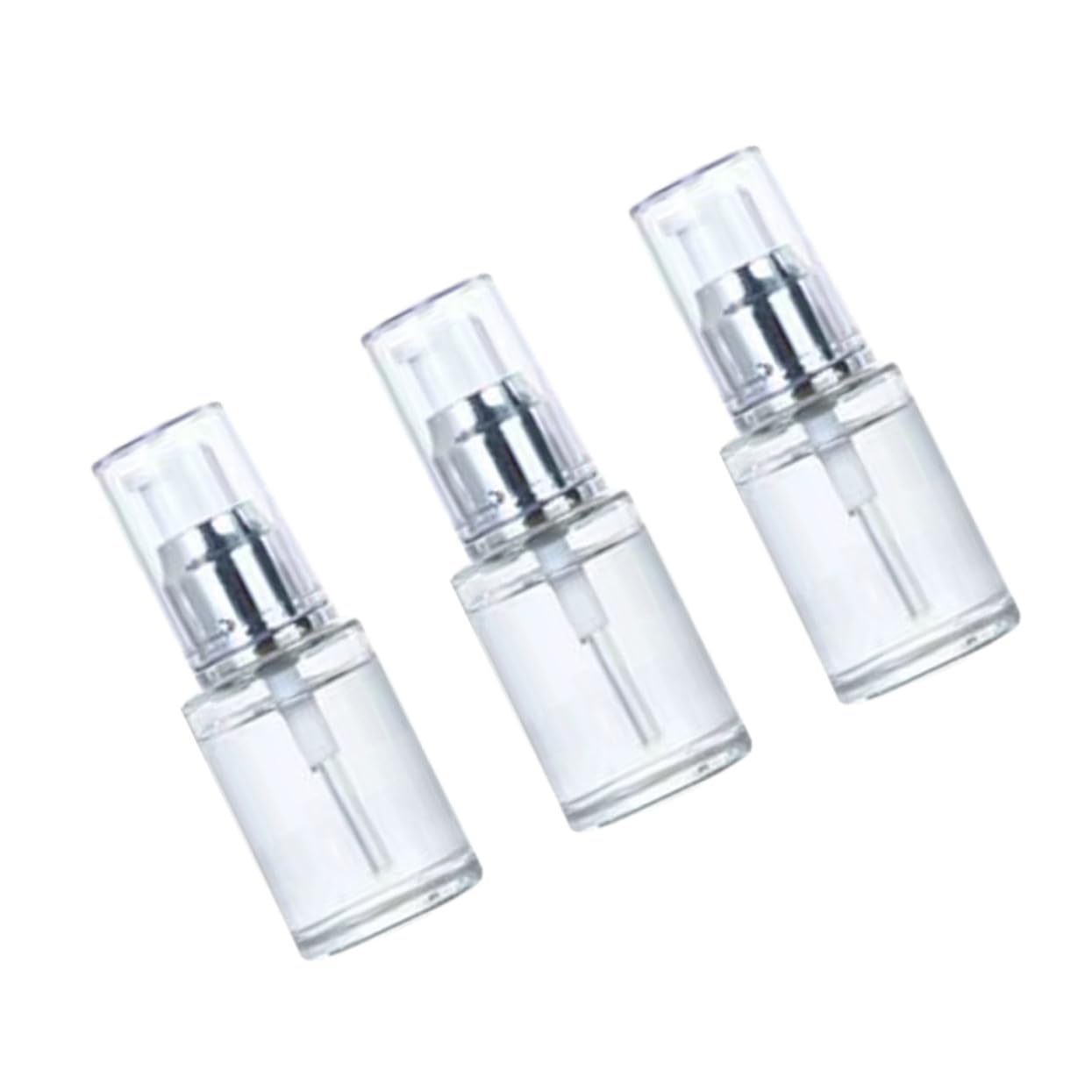 Lot de 3 Flacons à Pompe Vide 30 ML en Aluminium Transparent, Portable, pour Huiles Essentielles et Cosmétiques, Résistants la Pression, Adaptés aux Voyageurs Usage Quotidien