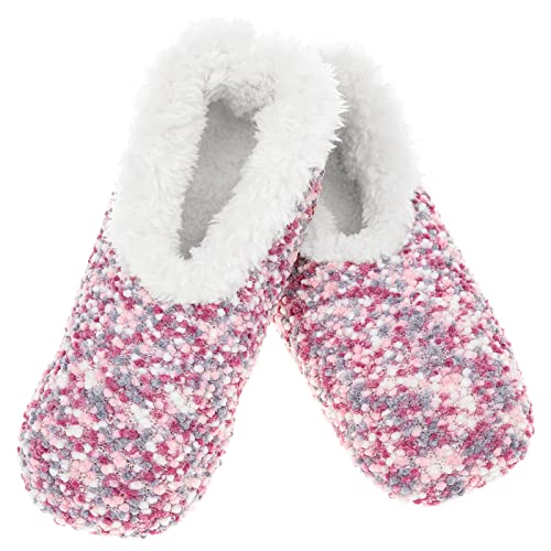 Snoozies! Popcorn Super Soft Womens Slippers with Non-Slip Sole - Ladies sizes from 3-7 (Pink, medium)