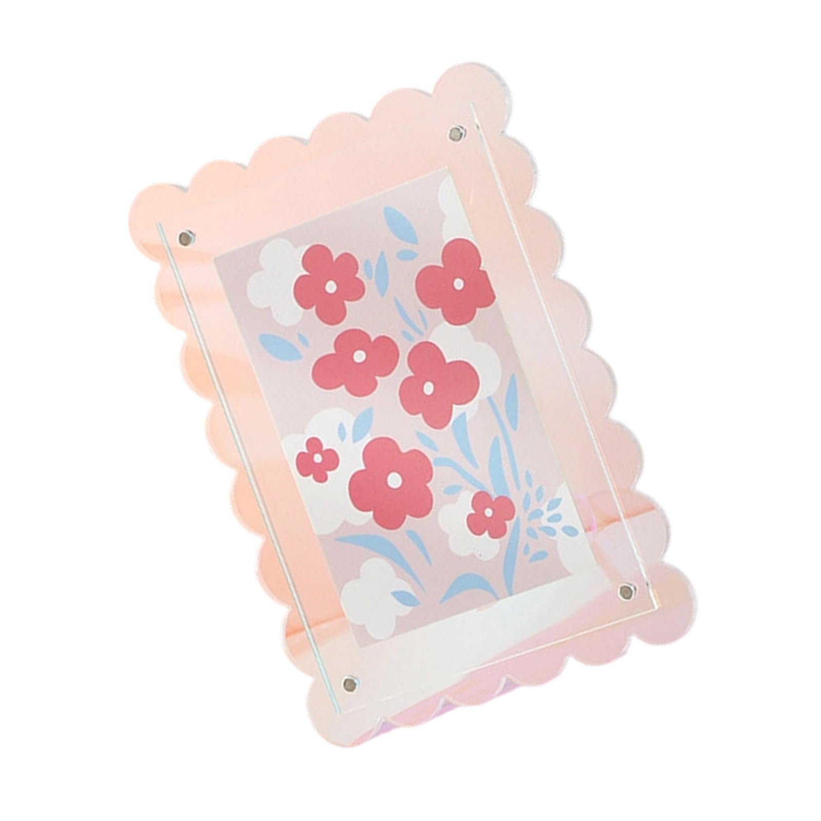 Tsophreniq 1Pc Clear Acrylic Picture Frames Lovely Waves Photo Frames Photo Display Holder, Collections for Home Offices Table Decors Desktop Decorations