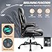 HeroSet Office Chair, Ergonomic Big and Tall Computer Desk Chairs, Executive Breathable Leather Chair with Adjustable High Back Flip-up Armrests, Lumbar Support Swivel PC Chair with Rocking Function