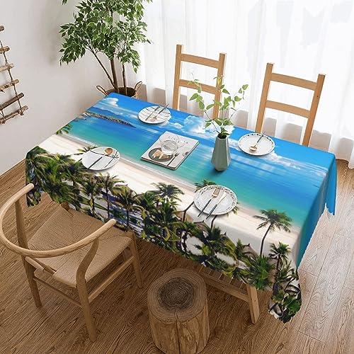 Nappe rectangulaire motif océan lavable pour table de salle à manger